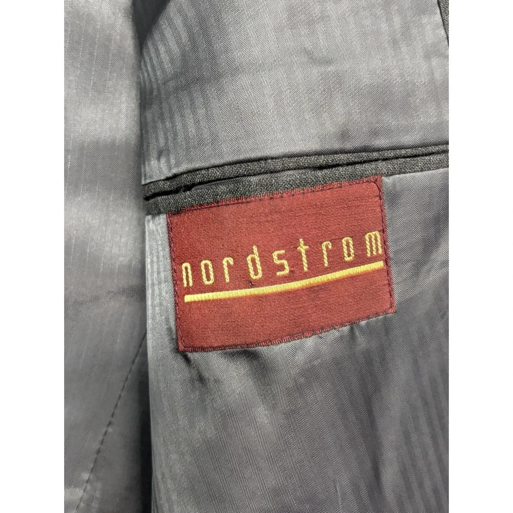 vtg 90s Nordstrom 40S 41S 34x29 Charcoal 2pc Pant Suit Pleated Cuffed wool USA
